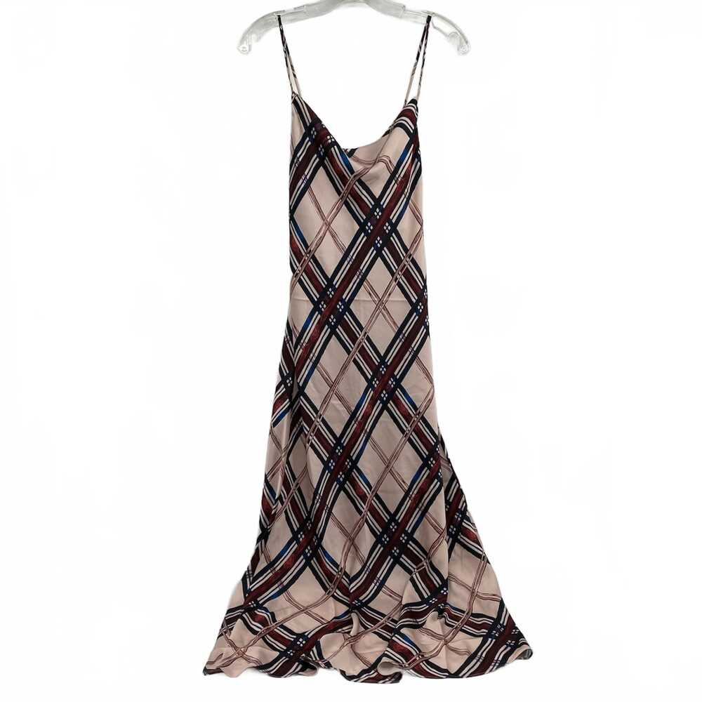 Favorite Daughter Blush Pink Red Kaia Plaid Cowl Neck Slip Maxi Dress | M